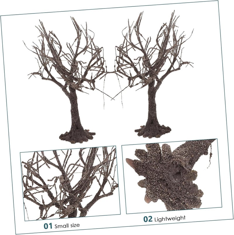DOITOOL 2pcs Miniature Landscape Trees for Model Railroad Scenery DIY Architecture Realistic Tree Trunks for Craft Decorations - Image 3
