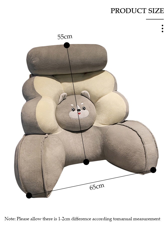 DUNISO وسادة أسفل الظهر للقراءة للبالغين، مسند ظهر من الإسفنج الذكي مع ذراعين، غطاء فائق الراحة من الميكروبلاش قابل للإزالة ولفافة رقبة قابلة للفصل، وسادة لا مثيل لها للمكتب والمنزل وغرفة النوم - Image 2