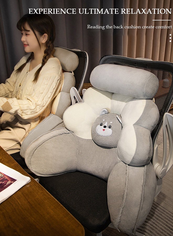 DUNISO وسادة أسفل الظهر للقراءة للبالغين، مسند ظهر من الإسفنج الذكي مع ذراعين، غطاء فائق الراحة من الميكروبلاش قابل للإزالة ولفافة رقبة قابلة للفصل، وسادة لا مثيل لها للمكتب والمنزل وغرفة النوم - Image 3