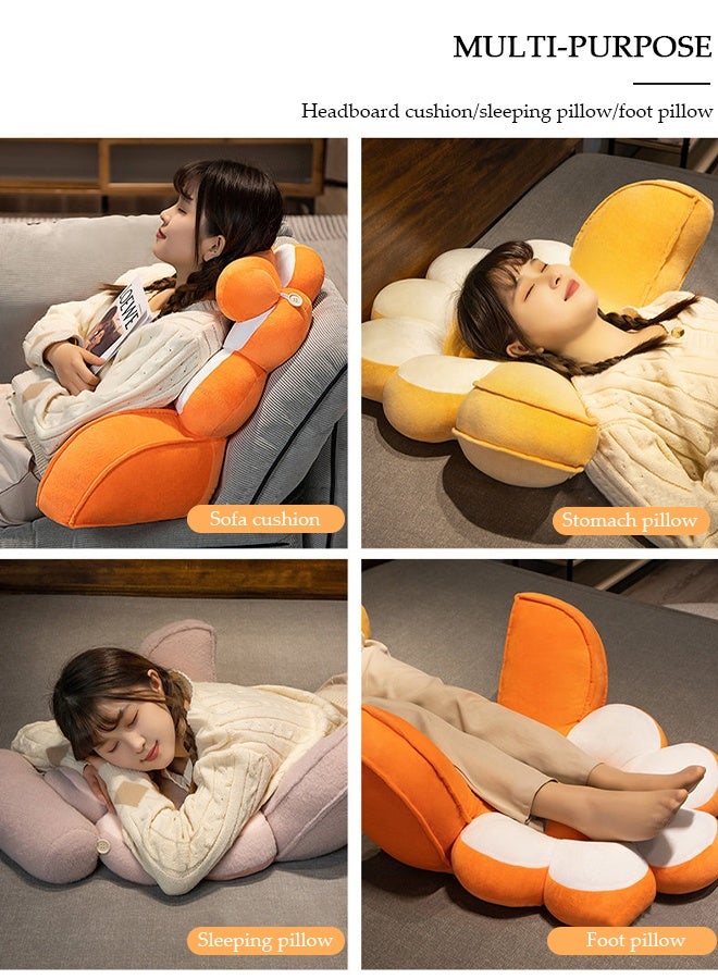 DUNISO وسادة أسفل الظهر للقراءة للبالغين، مسند ظهر من الإسفنج الذكي مع ذراعين، غطاء فائق الراحة من الميكروبلاش قابل للإزالة ولفافة رقبة قابلة للفصل، وسادة لا مثيل لها للمكتب والمنزل وغرفة النوم - Image 4