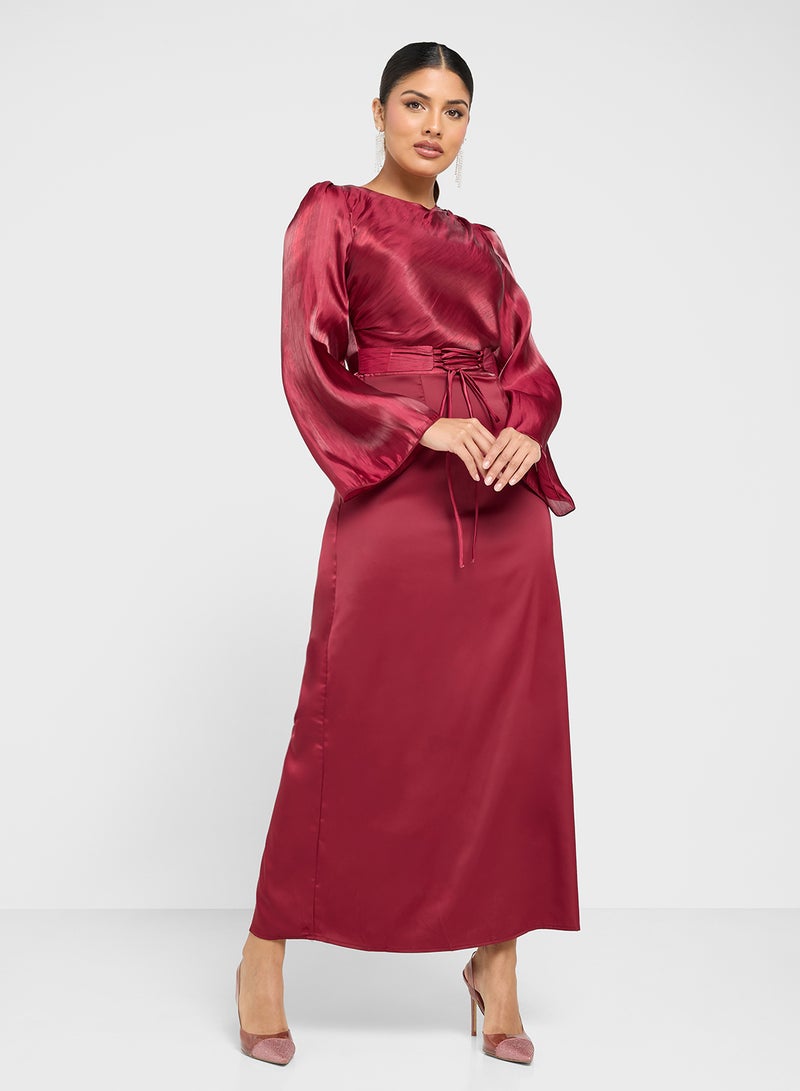 ايلا فستان ماكسي ساتان - Image 4