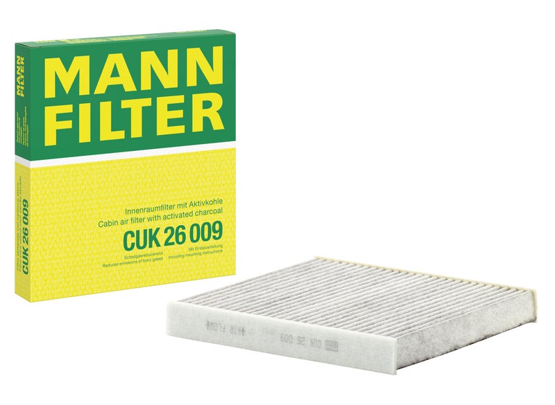 فلتر هواء المقصورة MANN-FILTER CUK 26 009 - فلتر حبوب اللقاح مع الكربون النشط - للسيارات + وسائل النقل
