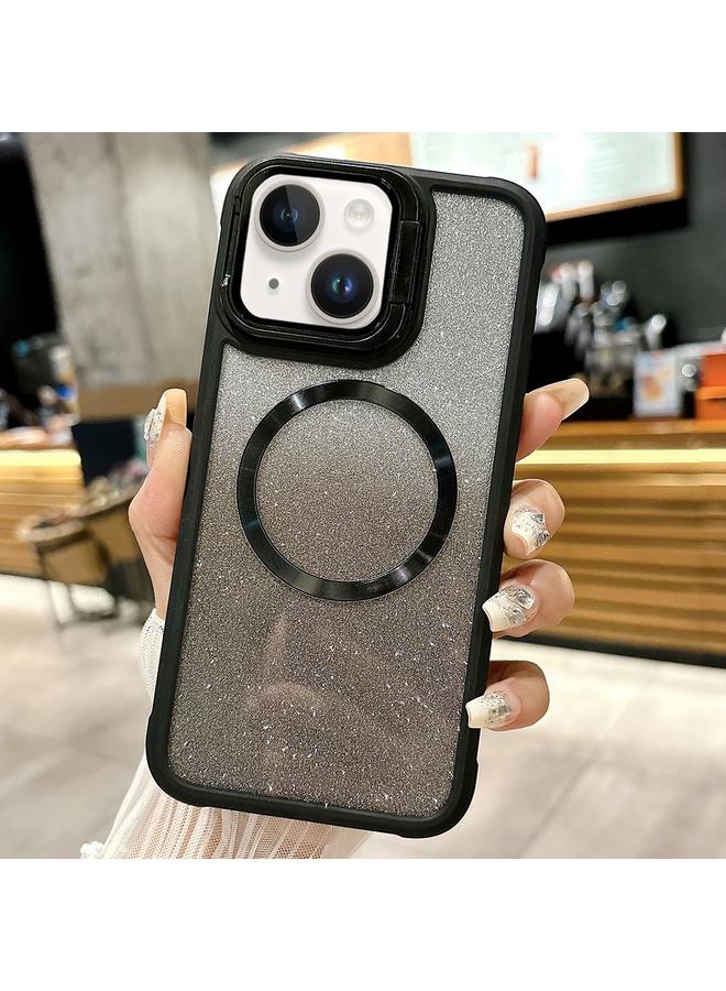 S-TOP Case For iPhone 14 Plus CD-grain Gradient Glitter Magsafe Acrylic Hybrid TPU Phone Case - Image 1