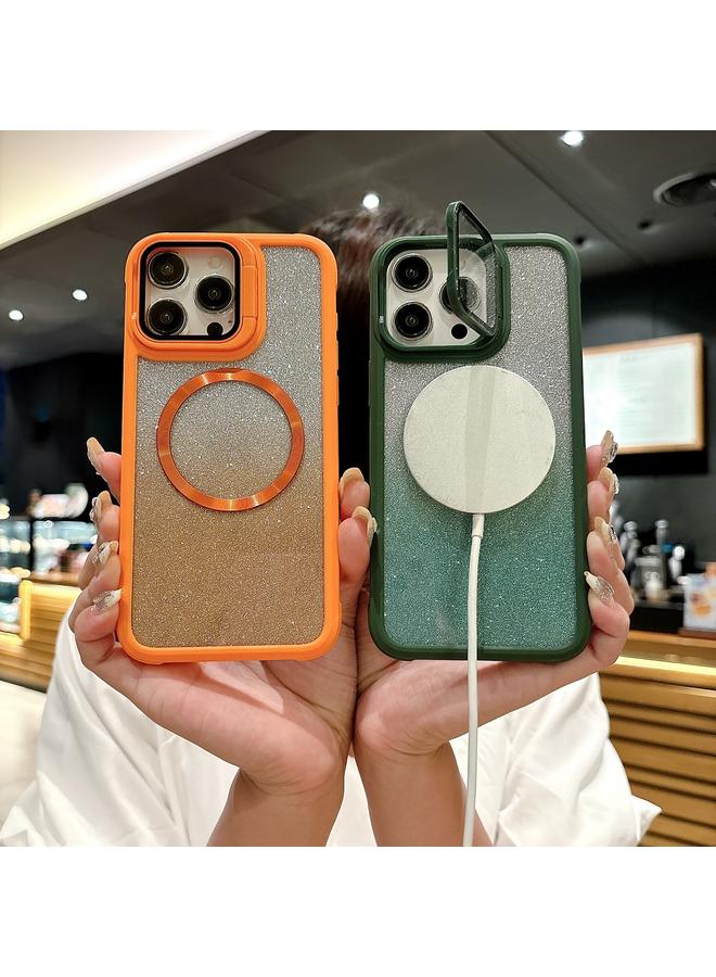 S-TOP Case For iPhone 14 Plus CD-grain Gradient Glitter Magsafe Acrylic Hybrid TPU Phone Case - Image 2