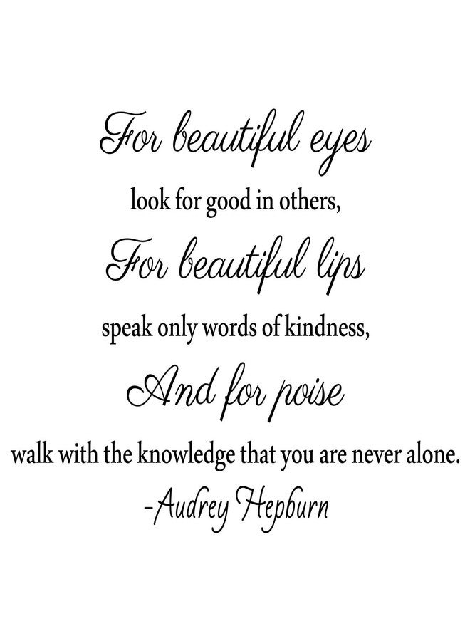 Ceybo “for Beautiful Eyes” Vinyl Wall Decal - Inspirational Audrey Hepburn Quote Sticker - 22” x 15” - Feminine and Elegant Wall Art for Bedroom, Apartment, and Dorm - Image 1