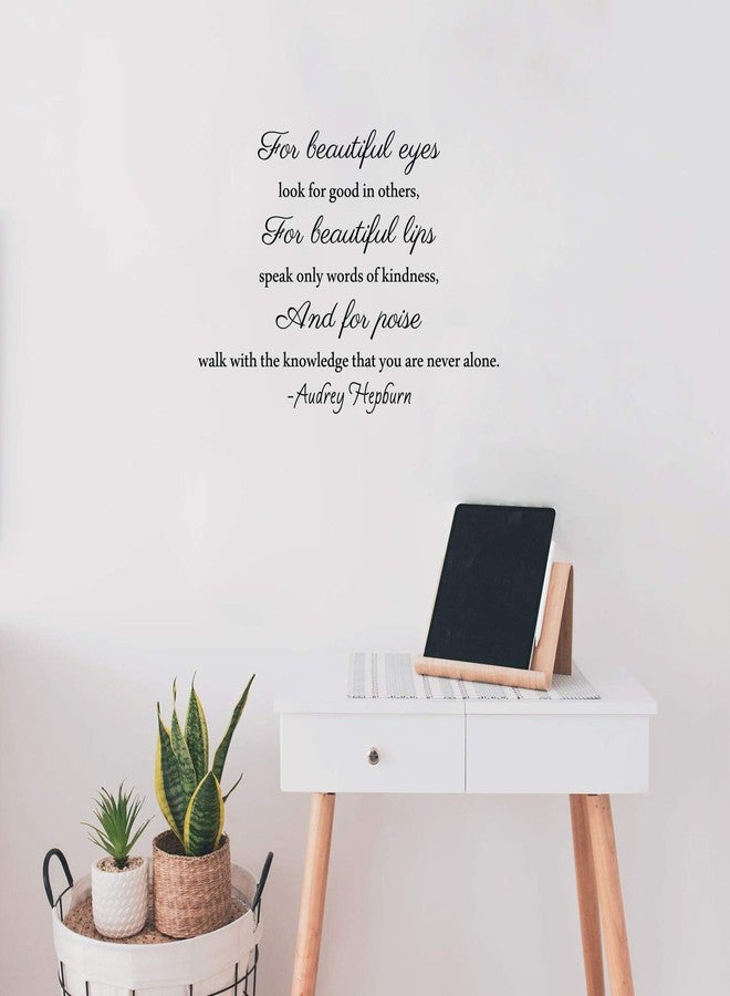 Ceybo “for Beautiful Eyes” Vinyl Wall Decal - Inspirational Audrey Hepburn Quote Sticker - 22” x 15” - Feminine and Elegant Wall Art for Bedroom, Apartment, and Dorm - Image 3