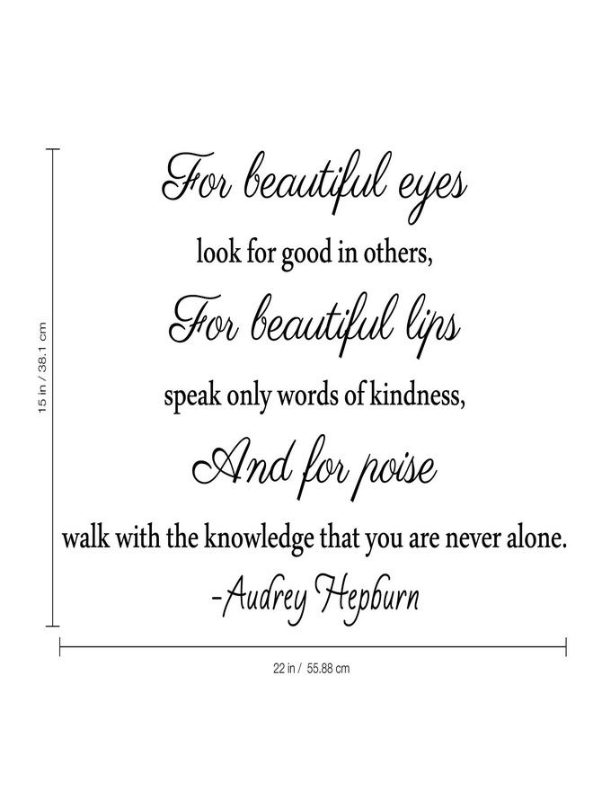 Ceybo “for Beautiful Eyes” Vinyl Wall Decal - Inspirational Audrey Hepburn Quote Sticker - 22” x 15” - Feminine and Elegant Wall Art for Bedroom, Apartment, and Dorm - Image 4