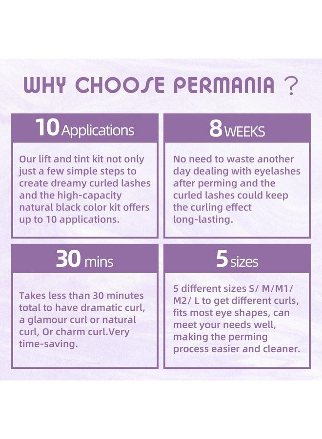 پيرمانيا لوازم من مجموعة Lash Perm وBlack Kitsalon لرفع الرموش وتصفيح الحاجب بلون أسود مع بلسم رفع الرموش 4 في 1 سريع التجعيد والتلوين ونتيجة طبيعية مطوري لون الشعر - Image 5