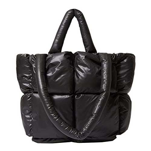 YFGBCX Puffer Tote Bag for Women Quilted Puffy Handbag Light Winter Down Cotton Padded Shoulder Bag Down Padding Tote Bag with Inner Zip Pocket 360 * 280 * 125mm/14.17 * 11.02 * 4.92" - Image 1