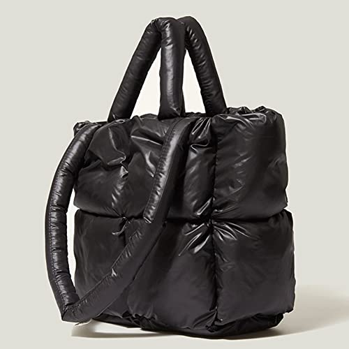 YFGBCX Puffer Tote Bag for Women Quilted Puffy Handbag Light Winter Down Cotton Padded Shoulder Bag Down Padding Tote Bag with Inner Zip Pocket 360 * 280 * 125mm/14.17 * 11.02 * 4.92" - Image 4