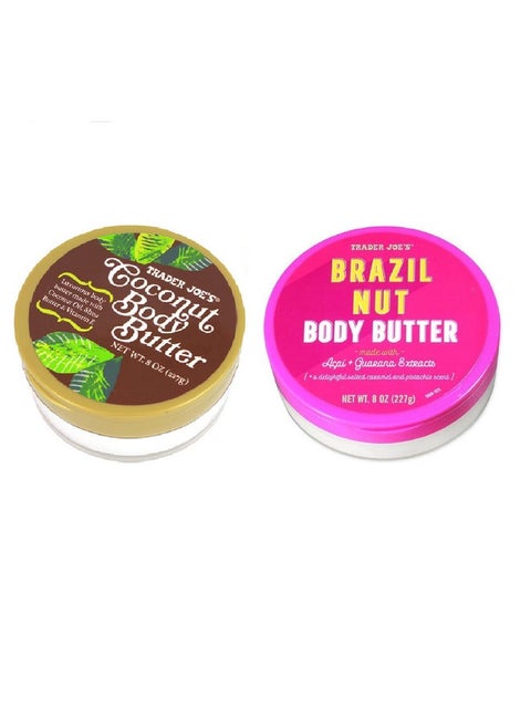 Brazil Nut Body Butter And Trader Joe'S Coconut Body Butter Bundle Of Luxurious Body Butters (2 Pack) 8 Oz Each 8 Ounce (Pack Of 2)