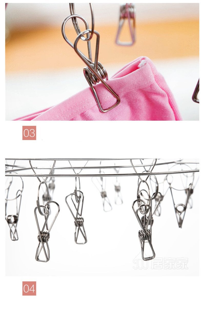 ROLLYWARE 100% Stainless Steel Hangers with Clips, Portable Clip Hangers Suitable for Hanging Small Clothes, Baby Clothes, Socks, Gloves and Stockings - Image 4