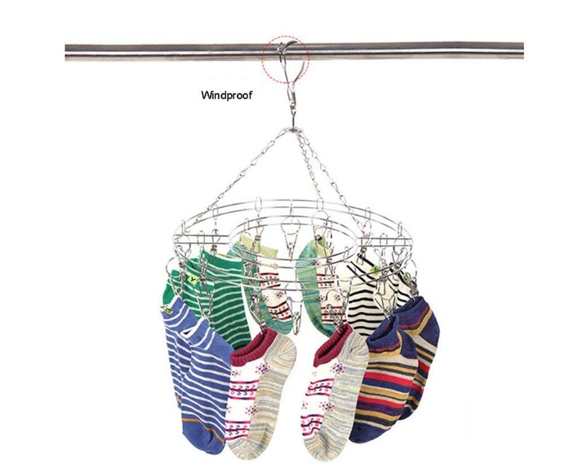 ROLLYWARE 100% Stainless Steel Hangers with Clips, Portable Clip Hangers Suitable for Hanging Small Clothes, Baby Clothes, Socks, Gloves and Stockings - Image 2