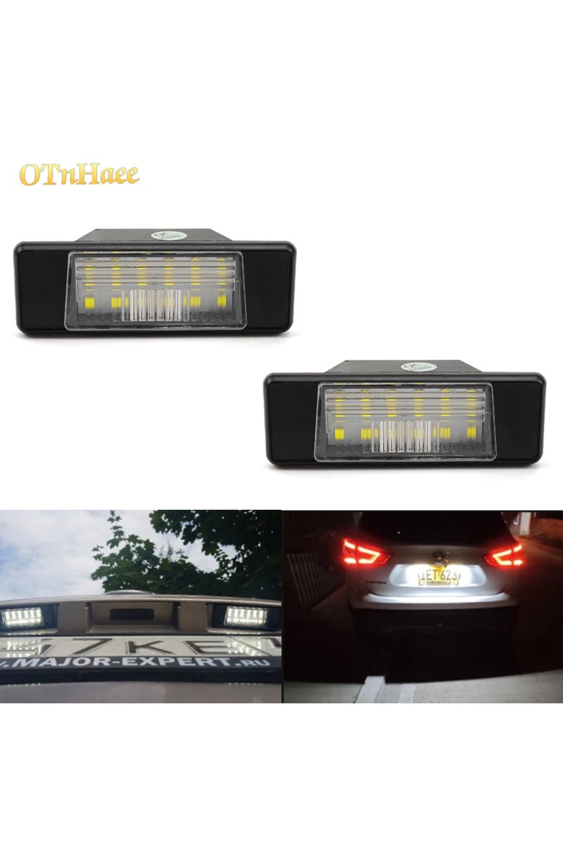 erorex WHITE 2pcs LED License Plate Light For Nissan Qashqai J11 Primera P12 Pathfinder R51 X-Trail T31 Juk - Image 1