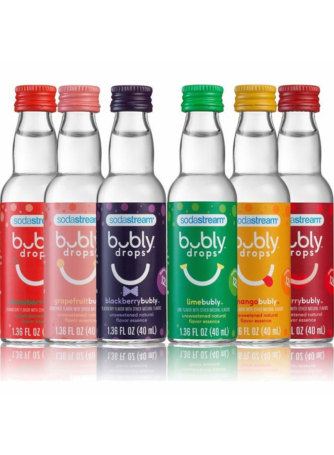 SodaStream - Bubly Fruit Drops for Sparkling Water | Natural Fruit Flavor | Zero Calories, No Sweeteners | Create Your Own Bubly with SodaStream | Variety Pack, Bubly Original, Pack of 6 | 8 Fl Oz - Image 1