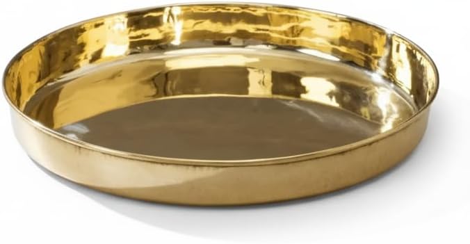 P-TAL Brass Plate/Thali/Dinner Plate Serving Tableware Wide range expanded design - Image 1