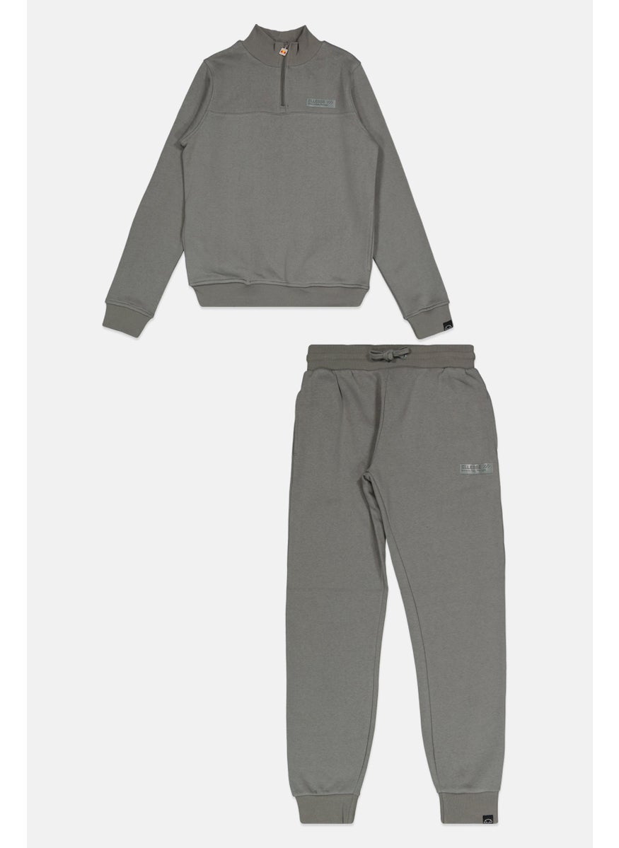 Ellesse Kids Boy 2 Pieces Sportswear Fit Tracksuits, Grey  - Image 1