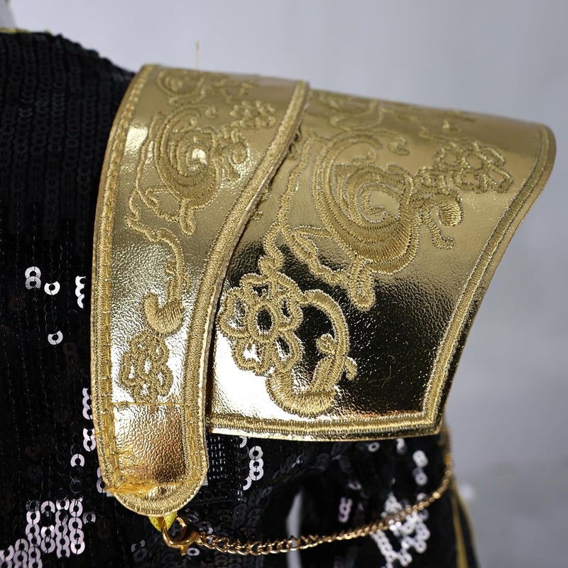 زي تنكري للاطفال رومي زوي ميرا ديمون هانترز، سلسلة سوداء وذهبية، مستوحى من كيه بوب - Image 4