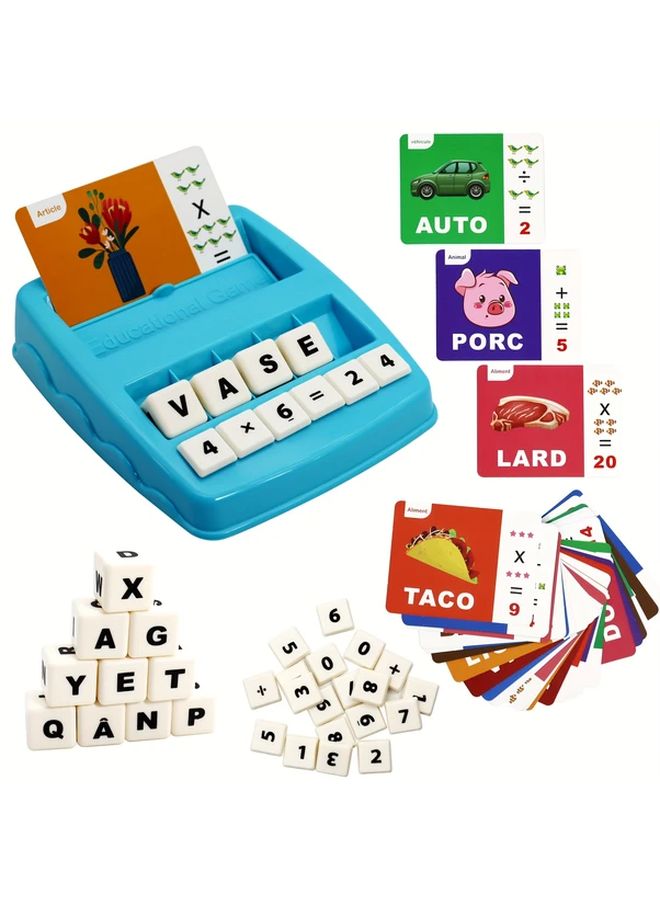 French Word Game Flash Cards 2in 1 Matching Letter And Math Counting Learning Toy For Kids - Image 2