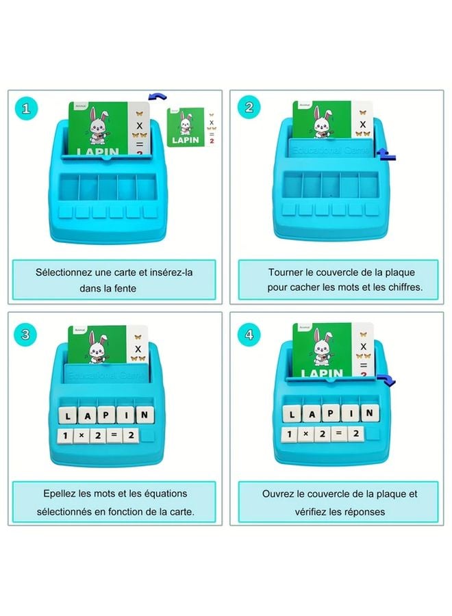 French Word Game Flash Cards 2in 1 Matching Letter And Math Counting Learning Toy For Kids - Image 4