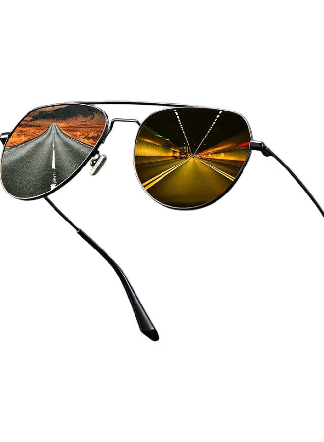 pulais Day And Night Sunglasses For Men And Women, Photochromic Polarized Sunglasses With Night Vision, Anti-Glare And Anti-Bright Light For Night Driving - Image 1