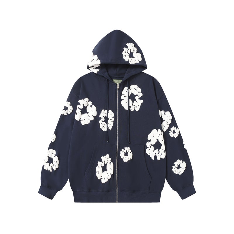 Zipper Style Kapok (Full Series) Foam Print Couple Style Suit Jacket Autumn Couple Outfit - Image 1