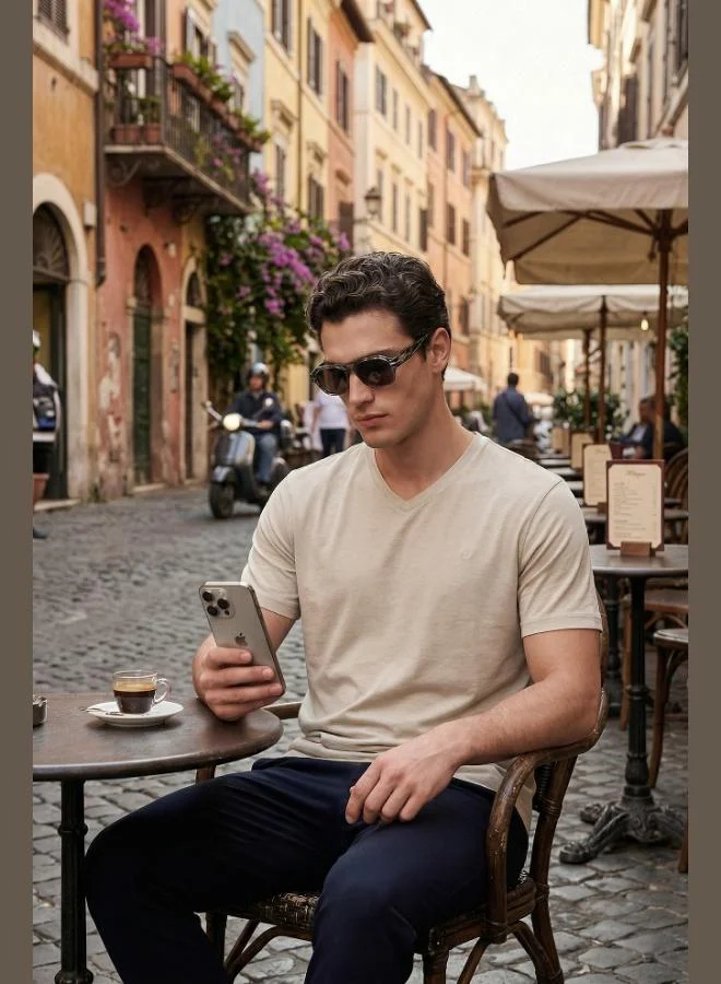 Buratti Buratti Cotton Slim Fit V-Neck T-Shirt Men's T-Shirt 5902719