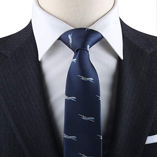 AUSCUFFLINKS Airplane Tie for Him | Present for Pilot Captain Plane Lover | Aviation Aircraft Neckties | Bday Prezzie for Guys (Aeroplane) - Image 2