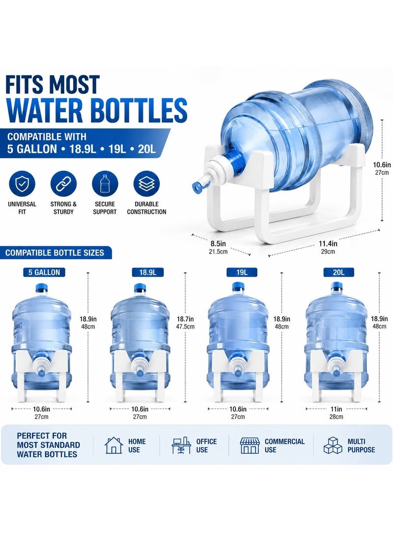 Lukadah Water Jug Storage Rack for 5 Gallon Water Bottle, Heavy Duty Metal Water Dispenser Stand, Water Bottle Holder Rack for Kitchen Countertop, Space Saving Water Jug Organizer, Compatible with 18.9L, 19L, 20L Bottles - Image 3