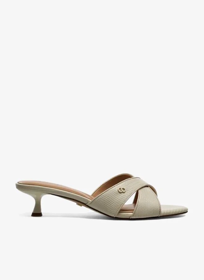 سيليست Women Cross Strap Slip-On Sandals With Kitten Heels