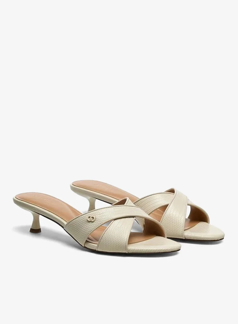 سيليست Women Cross Strap Slip-On Sandals With Kitten Heels