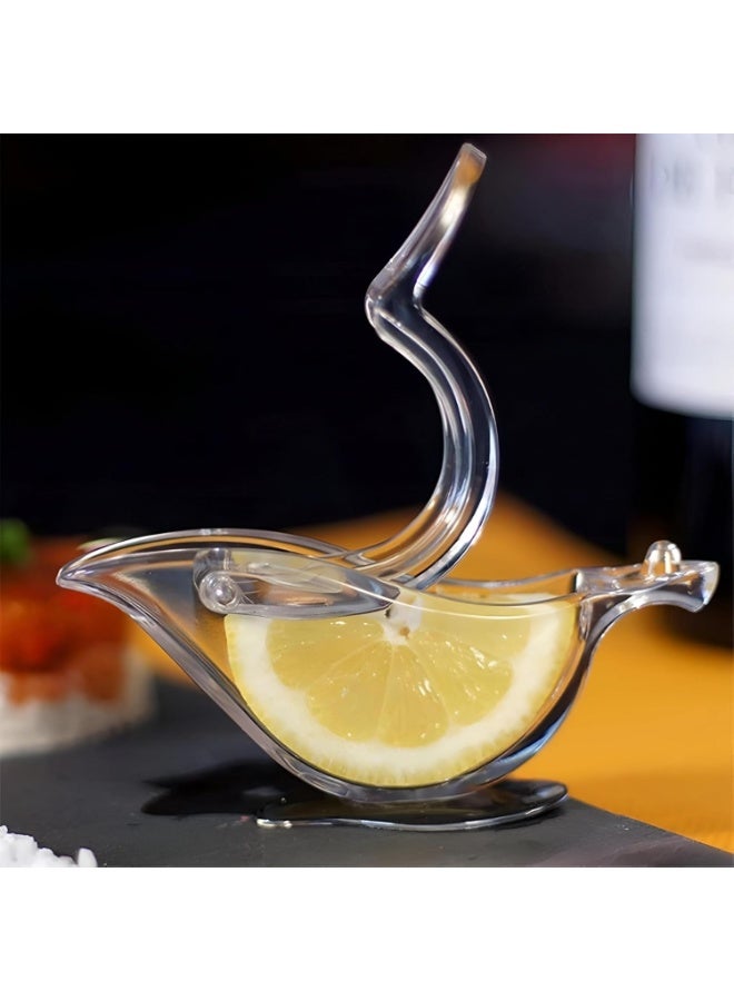 دولار عصارة ليمون يدوية شفافة على شكل طائر – عصارة حمضيات منزلية سهلة الاستخدام - Image 1