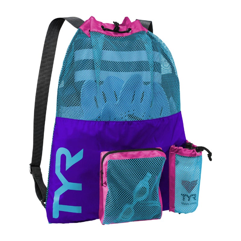 TYR Unisex's Big Mesh Mummy Backpack Bag, Purple/Blue/Pink, 40L - Image 1