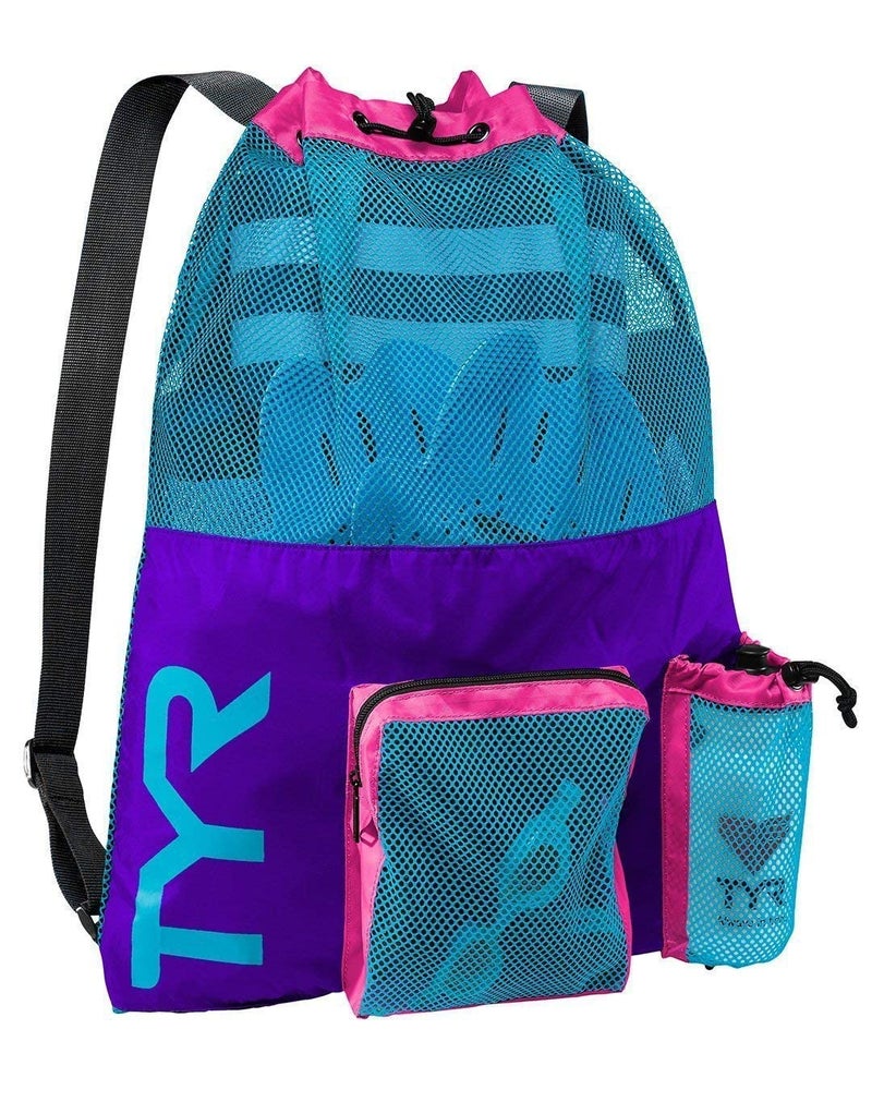 TYR Unisex's Big Mesh Mummy Backpack Bag, Purple/Blue/Pink, 40L - Image 2