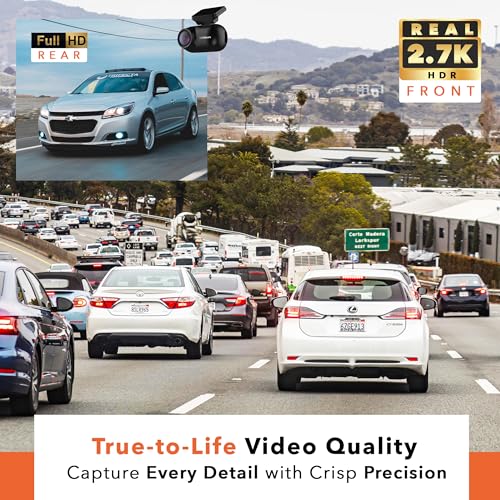 FitSpark MyFitSpark DC-102 Real 2.7K HDR Dual Channel Dash Cam | No.1 Novatek AI Chipset | 5MP Sony Starvis IMX335 Sensor | Pro ADAS 3.16" IPS Display Nocturnal Night Vision GPS| Free HARDWIRE KIT Rs.3490 - Image 2