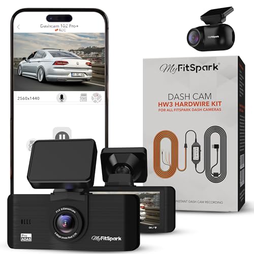 FitSpark MyFitSpark DC-102 Real 2.7K HDR Dual Channel Dash Cam | No.1 Novatek AI Chipset | 5MP Sony Starvis IMX335 Sensor | Pro ADAS 3.16" IPS Display Nocturnal Night Vision GPS| Free HARDWIRE KIT Rs.3490 - Image 1