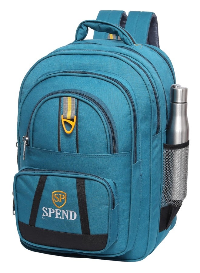 حقيبة ظهر كبيرة متعددة الجيوب سعة 40 لتر من سبيند | حقيبة سفر ومدرسة شديدة التحمل | حقيبة ظهر مقاومة للماء للكمبيوتر المحمول مع جيوب متعددة (أزرق فاتح) - Image 2