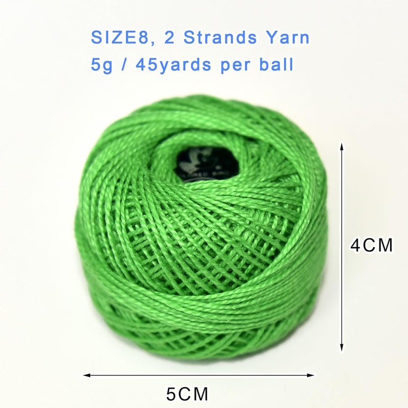 colored bird Crochet Thread 10 Balls Cardinal Size 8 for Crochet Hardanger Cross Stitch Needlepoint Hand Embroidery (Dark Mixed Color Series) - Image 3