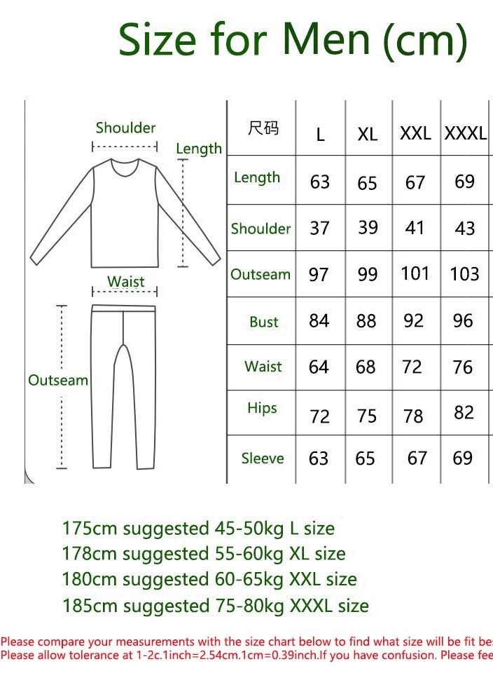 Loquat Men Autumn/Winter Bottomless Shirt Trackless Thermal Underwear Set Black  - Image 2