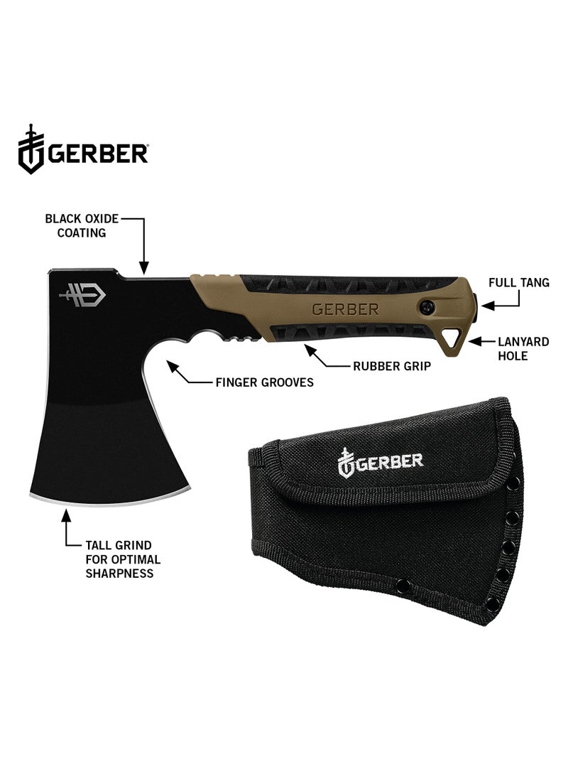 Gerber Gerber Gear Pack Hatchet - 3.5" Steel Blade with Full Tang - Camping and Survival Hatchet with Included Mountable Nylon Sheath - Coyote Brown  - Image 3