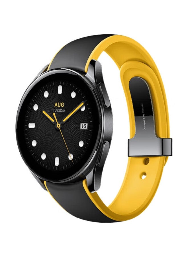 Millet Watch Strap, Contrasting Color Pin Buckle Band (Pioneer Yellow) - Image 2