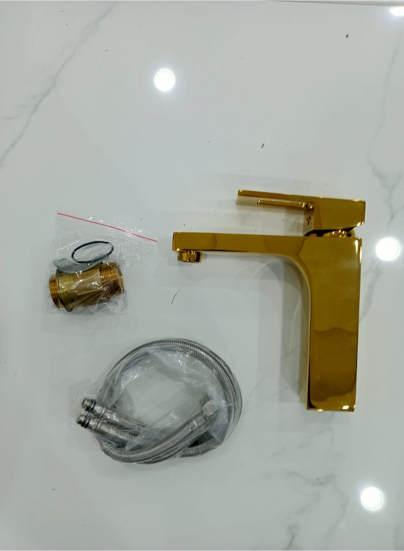 D&N Modern Custom Gold Bathroom Faucet - Luxury Gold Basin Mixer for Bathroom Sink - Image 3