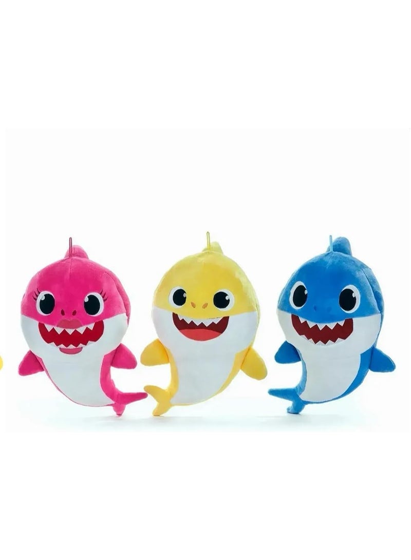 واحة الألعاب مجموعة ألعاب استحمام بيبي شارك الثلاثية - 3 أسماك قرش مطاطية ناعمة وملونة للأطفال الصغار، رفقاء لعب آمنون ومتينون في الماء للاستمتاع بوقت الاستحمام للأطفال - Image 1