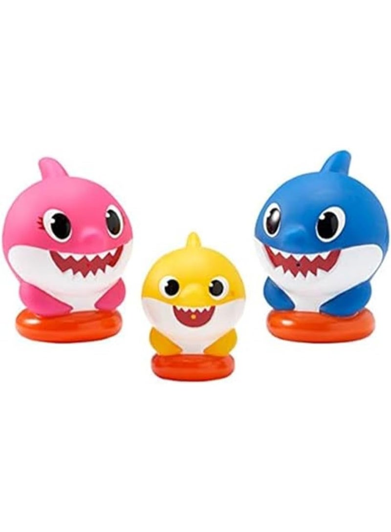 واحة الألعاب مجموعة ألعاب استحمام بيبي شارك الثلاثية - 3 أسماك قرش مطاطية ناعمة وملونة للأطفال الصغار، رفقاء لعب آمنون ومتينون في الماء للاستمتاع بوقت الاستحمام للأطفال - Image 4