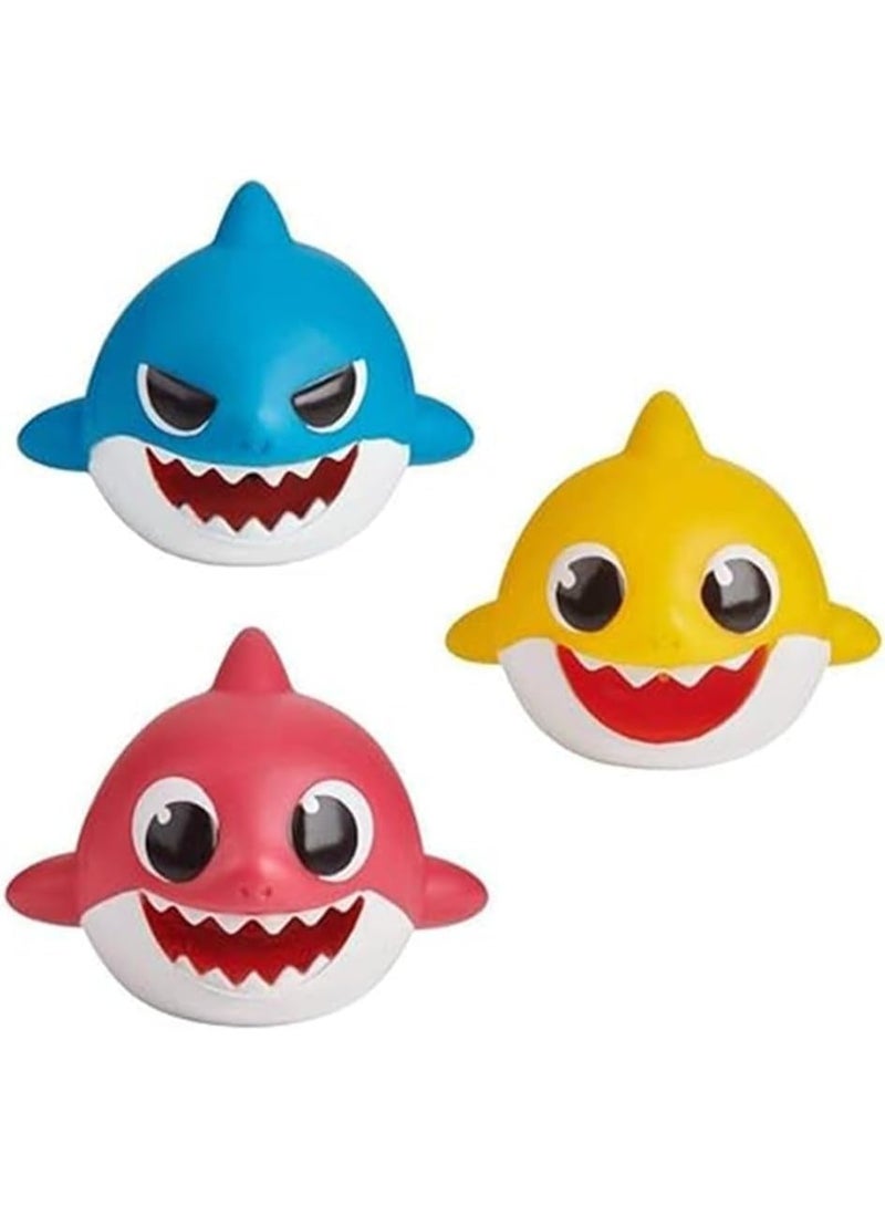 واحة الألعاب مجموعة ألعاب استحمام بيبي شارك الثلاثية - 3 أسماك قرش مطاطية ناعمة وملونة للأطفال الصغار، رفقاء لعب آمنون ومتينون في الماء للاستمتاع بوقت الاستحمام للأطفال - Image 5