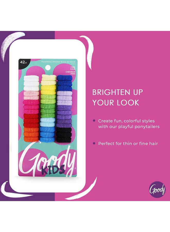 قودي  مشابك شعر صغيرة من Goody Kids Ouchless Tiny Terry، ألوان متنوعة - إكسسوارات شعر بدون ألم للنساء والفتيات والأطفال والمراهقات - مثالية للضفائر طويلة الأمد وذيل الحصان والمزيد، 42 قطعة (عبوة من قطعة واحدة) - Image 2