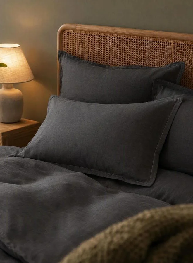 Styli 4-Piece Polyester Quilt Cover Comforter Set - Charcoal, 180X220Cm