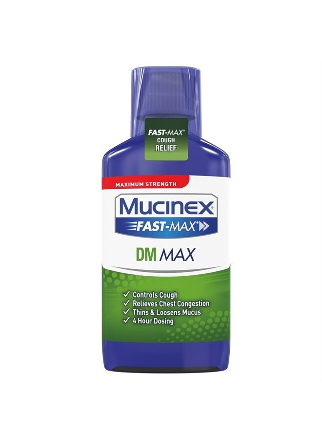 MUCINEX فاست-ماكس دي إم، قوة قصوى، سائل تخفيف السعال، 6 أونصات