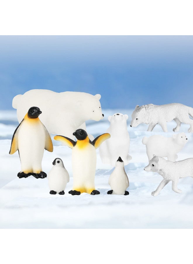 Kasyat 16 Pcs Polar Animals Figurines Antarctic Animals Set Plastic Arctic Animals Toys with White Bear Penguin Figurines White Whale Seal Wolf Cat Figures for over 6 Aged Kid Adult Party Favor (Vivid Style)  - Image 3