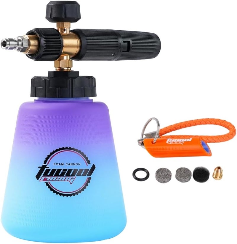 Tucool Racing Foam Cannon with 1/4 inch Quick Connector, Pressure Washer Snow Foam Lance for Karcher K1700 K1800 K1900 (1/4" Quick Connect Violet) - Image 1